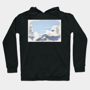 Panorama Mountains of Switzerland / Maléa is looking for the Kobold - children's book WolfArt Hoodie